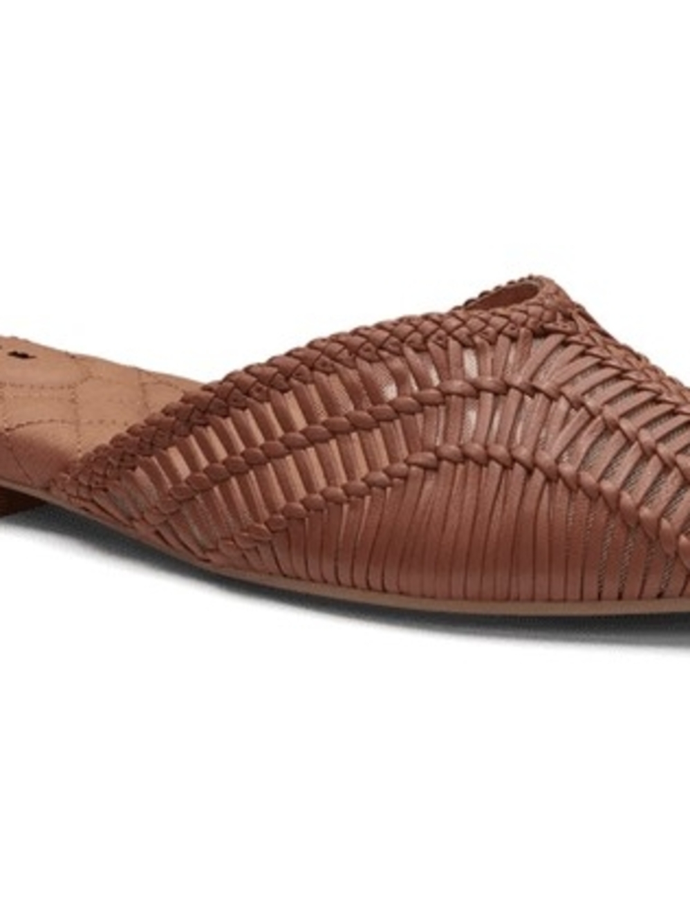 Birdies Woven Pointed Mule in Cognac Brown